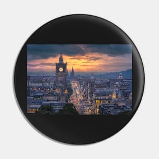 Edinburgh Princess Street Sunset Pin