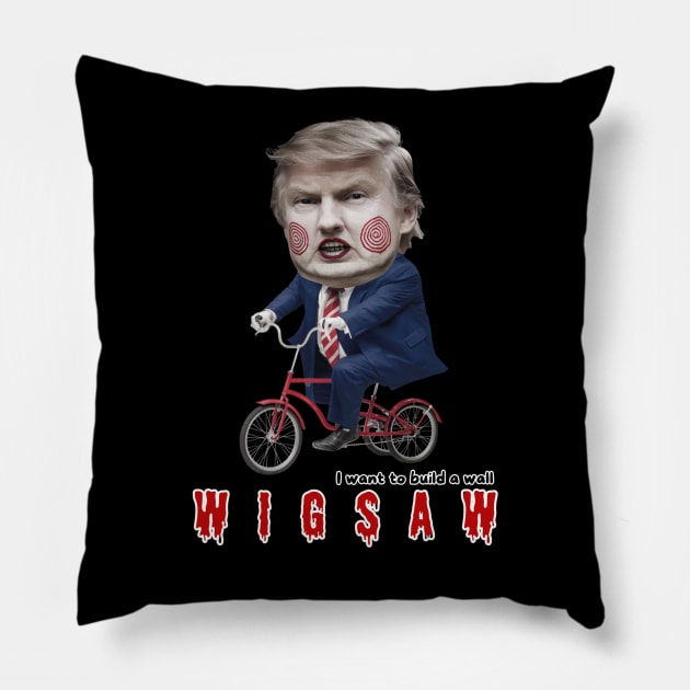 Trump Funny Parody of the Jigsaw - Wigsaw Pillow by CozyNest