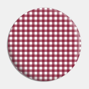 Vintage Red and White Gingham Pattern Pin