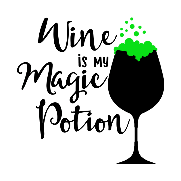 Wine Is My Magic Potion funny Halloween drinking party Shirt by TwiztidInASense