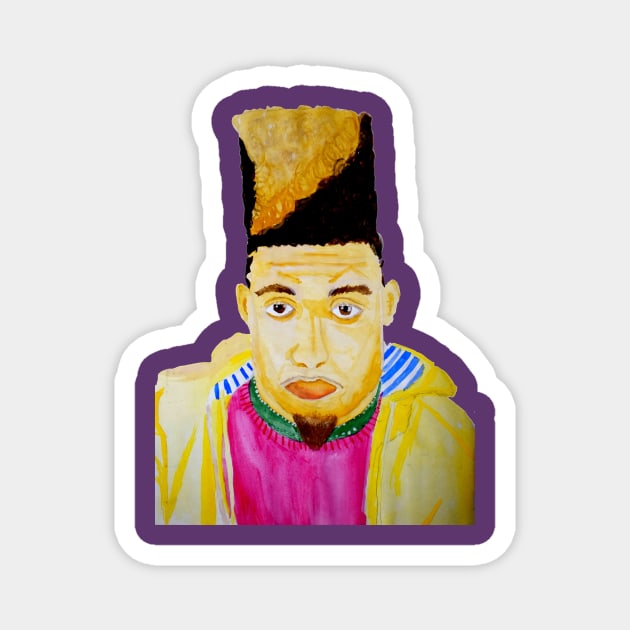 High Top Hair Black Man Watercolour Magnet by JadeHylton