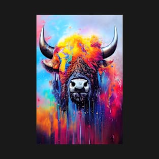 Bison  Animal Discovery Adventure Nature Planet Earth Paint T-Shirt