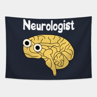 Neurologist Brain White Text Tapestry