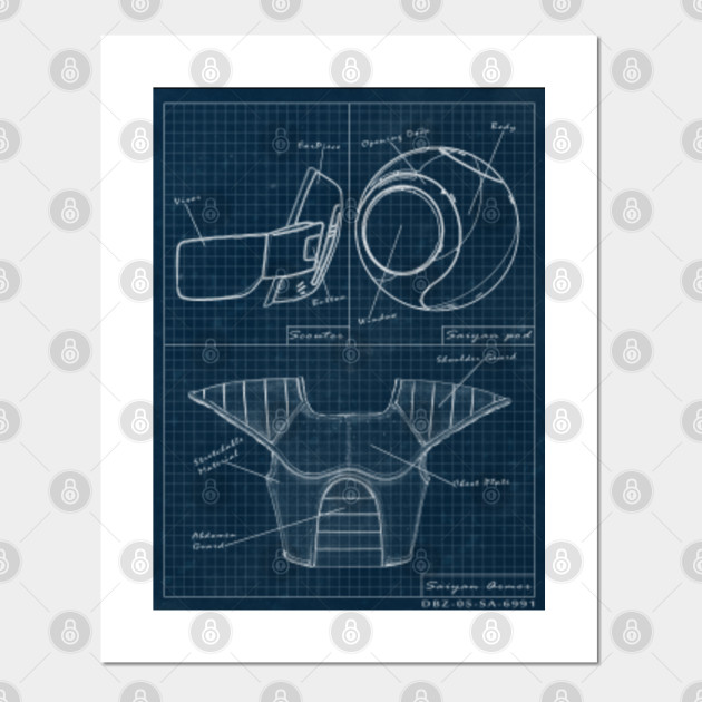 Saiyan Essentials Blueprint Dragon Ball Z Saiyan Posters And Art Prints Teepublic