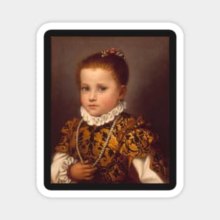 Portrait of a Young Girl by Giovanni Battista Moroni Magnet