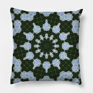 Mandala Kaleidoscope in Shades of Light Blue andGreen Pillow