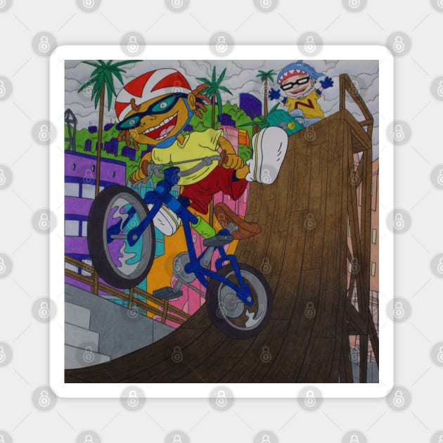 Rocket Power Otto Rocket Half Pipe Magnet by AbbysRadArt