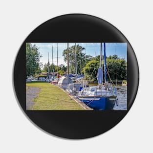 Sailing boats moored in Hickling, Norfolk Broads Pin