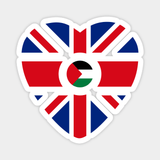 British Palestinian Multinational Patriot Flag (Heart) Magnet