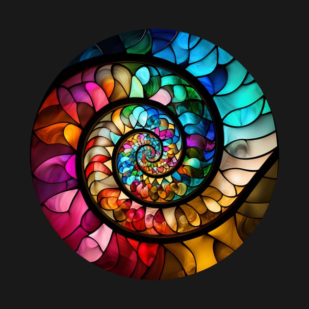 Rainbow Spiral Stained Glass by TheJadeCat