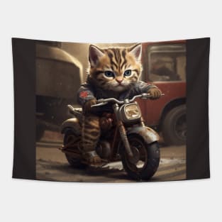 Cat Biker Tapestry