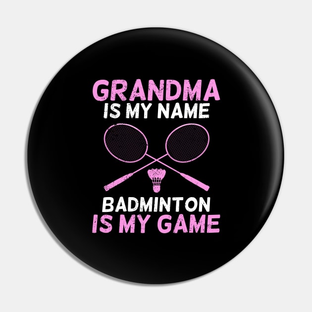 Grandma Badminton Player Grandmother Gift Pin by Dolde08