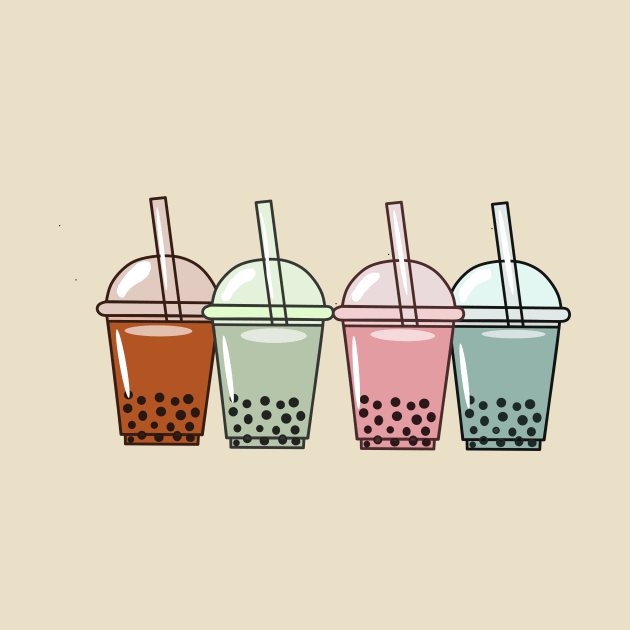 Bubble tea cartoon illustration by Miss Cartoon