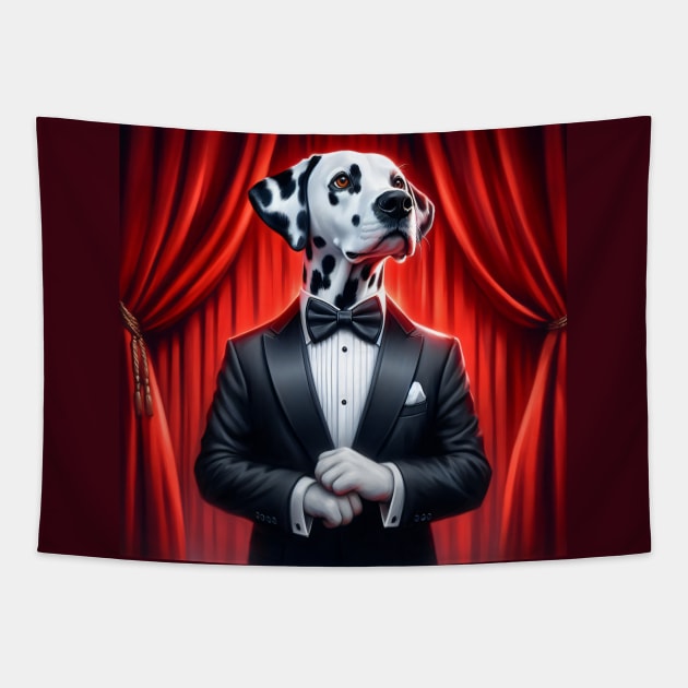 Confident Dalmatian in Tuxedo Formal Wear Tapestry by nicecorgi