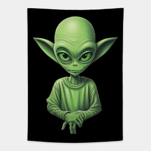 Green Alien Logo Tapestry