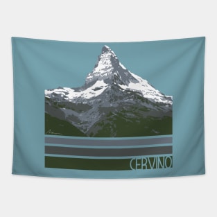 Cerrvino Mountain Illustration Tapestry