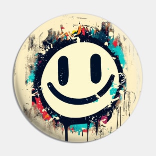 Street Art retro graffiti vintage Smile face Pin