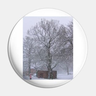 Trees and Post Box in the Snow Pin