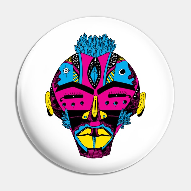 CMYK African Mask 4 Pin by kenallouis