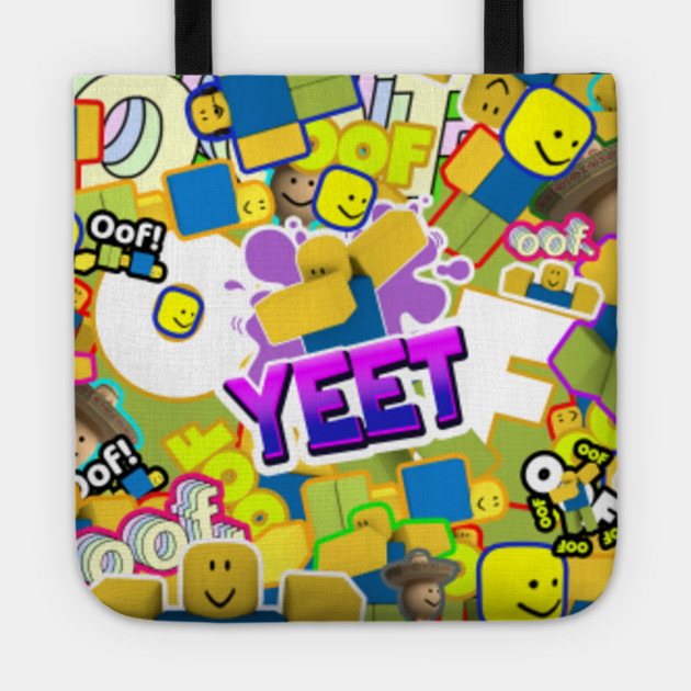 Roblox Yeet Oof Dab Noobs Pattern Roblox Tote Teepublic Au - roblox oof tote bag