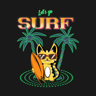 Surfing Tiger T-Shirt - Let´s go Surf T-Shirt