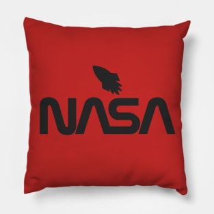 NASA Rocket Black Pillow