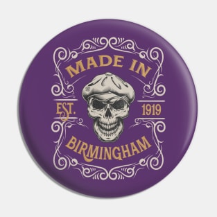 Blinding Newsboy Skull Cap Made In Brum mk5 Pin