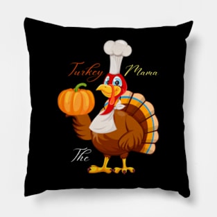 Womens Im Mom Turkey Matching Thanksgiving Family Mommy Mama Pillow