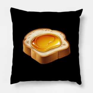 Bee Toast Bread Sandwich Beekeeper Vintage Kawaii Yummy Coffee Tea Pillow