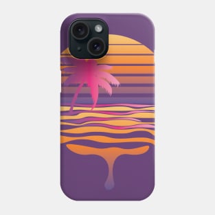 Retro striped sun and palm Phone Case