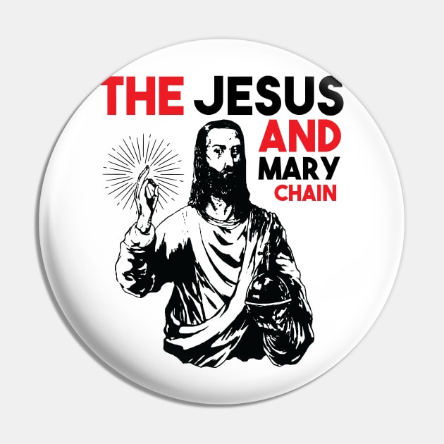 The Jesus & Mary Chain - Tribute Artwork - White Pin by Vortexspace