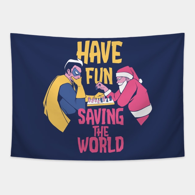 Funny superheroes Tapestry by LR_Collections