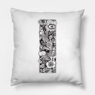 Floral Letter I Pillow