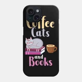 Coffee Cats Books Phone Case