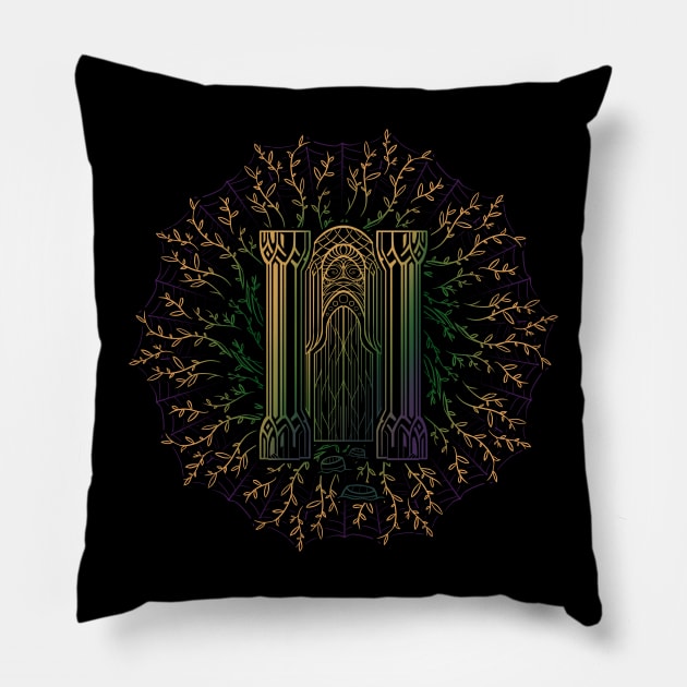 Door of Mirkwood Pillow by njonestees