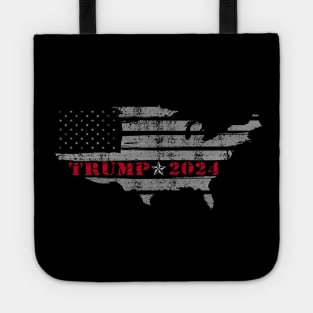 TRUMP 2024 Grunge American Flag Design Tote