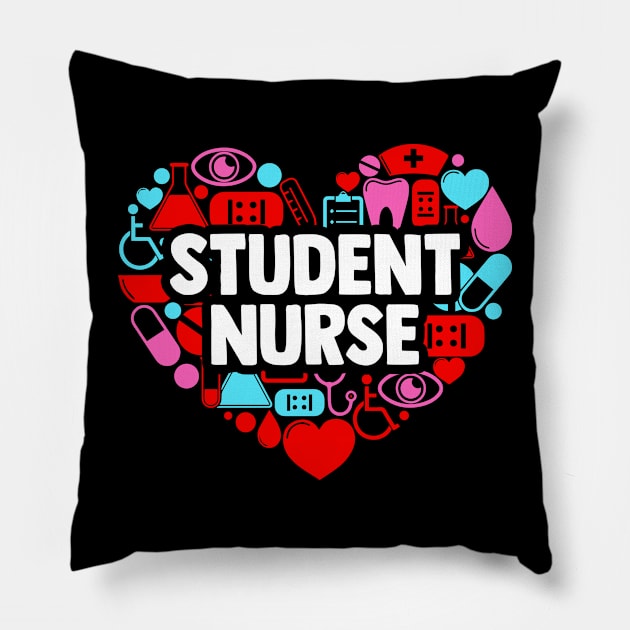 Student Nurse A Nursing School Clinicals Lover Pillow by sBag-Designs