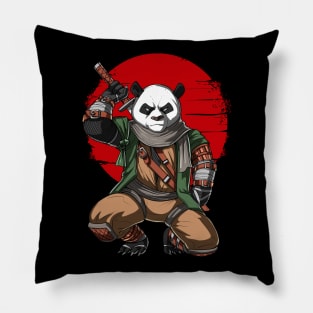 Panda Bear Ninja Samurai Pillow