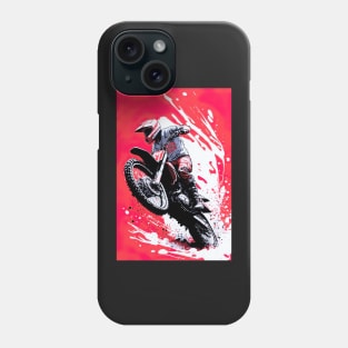 Dirt Bike With Red and Black Paint Splash Design Phone Case