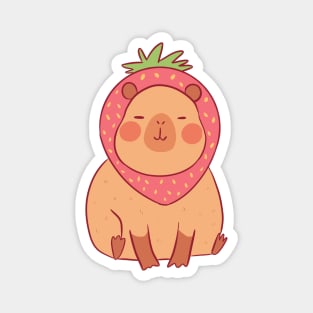 Cute capybara strawberry Magnet