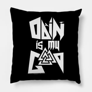 odin is my god White Logo Pillow