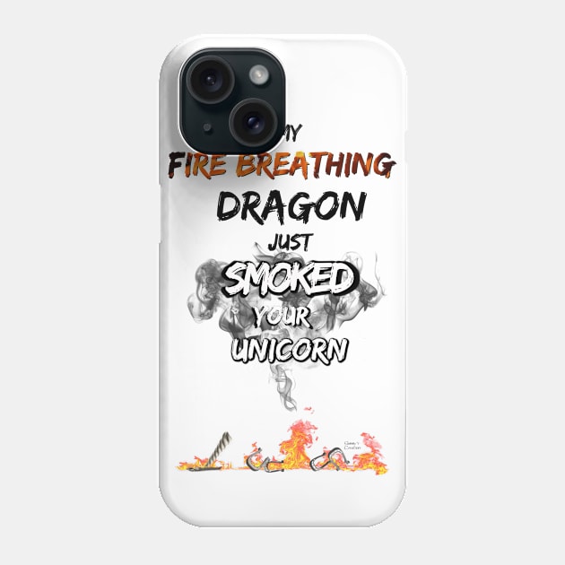 Fire Breathing Dragon with Image Phone Case by SammysCreations