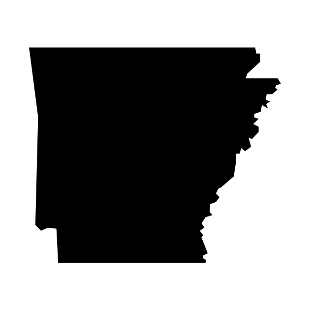 Arkansas map in black by Creative Art Store