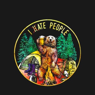 Camping Hiking Beer I Hate People I Ate People T-Shirt