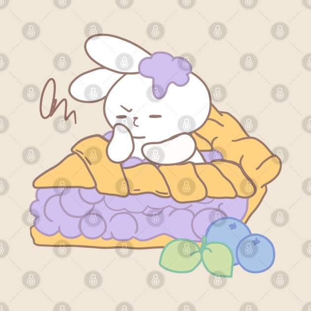 Cute rabbit in Blueberry Pie cute dessert by LoppiTokki