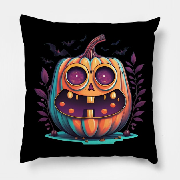 Vintage Halloween Pumpkin 2023. Halloween 2023 Pillow by BukovskyART