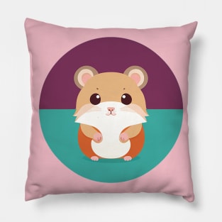 Chibi Little Hamster Looking Forward Pillow