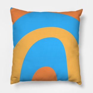 Boho orange pastel rainbow pattern Pillow