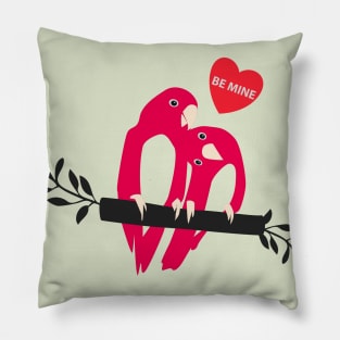 Be Mine Lovebirds Pillow