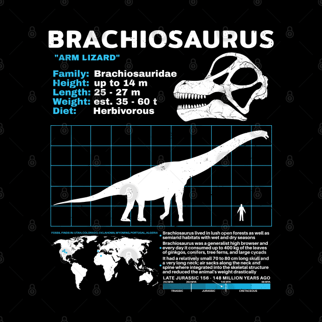 Brachiosaurus Fact Sheet by NicGrayTees